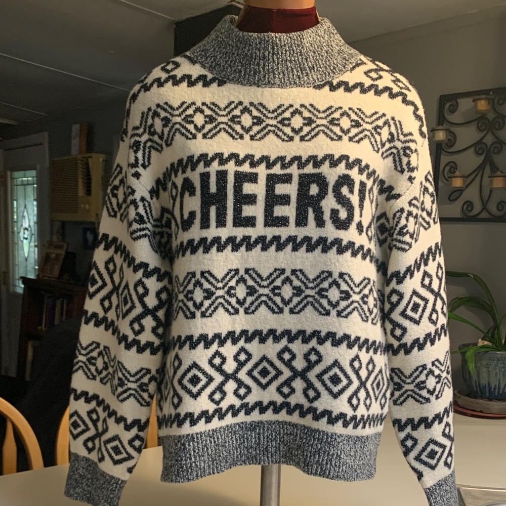 a new day Black and White Graphic Sweater